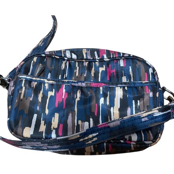 Lug‎ Carousel Crossbody Bag Convertible belt bag Navy Blue Abstract Cream Pink - Picture 5 of 10